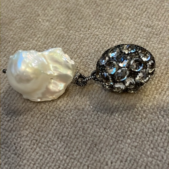 Judith Ripka SINGLE Earring Sterling & Pearl Pierced - Picture 12 of 13